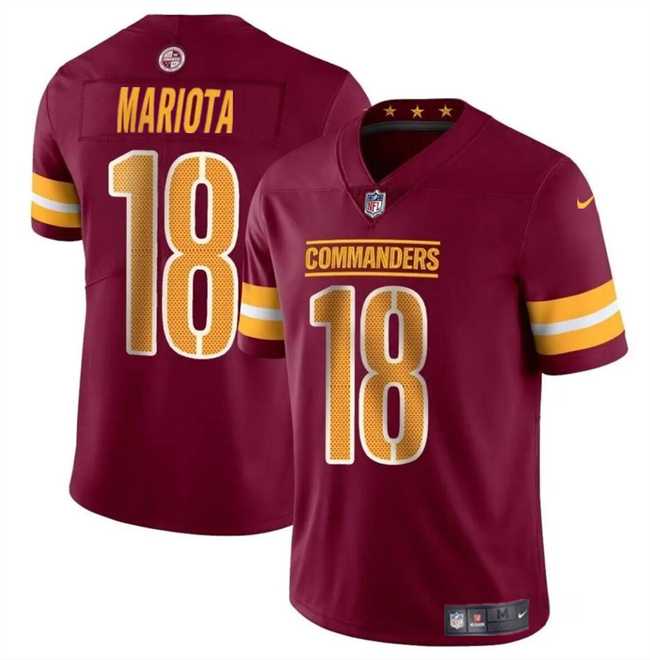 Men & Women & Youth Washington Commanders #18 Marcus Mariota Burgundy 2024 Vapor Limited Stitched Jersey->washington commanders->NFL Jersey